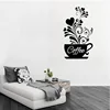 Creative Flower vine coffee cup wall sticker for Cafe restaurant decoration Decals wallpaper Hand carved kitchen stickers 3