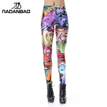 NADANBAO дизайн леггинсы модные эластичные граффити спрей Цифровые Леггинсы с принтом женские леггинсы женские брюки