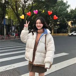 Парки женские школьные студенческие модные джинсовые свободные милые короткие стильные женские пальто корейские с длинным рукавом