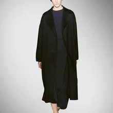 Ограниченное по времени пальто Bayan Kaban осень и зима Европа высокого класса пользовательские стиль длинные волосы пальто свободные двойной кашемир