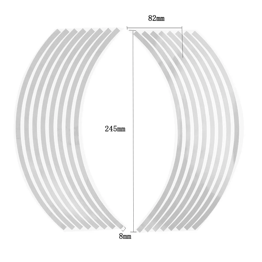 16 шт. полоски, наклейки на колеса мотоцикла, Светоотражающая наклейка на обод, лента для велосипеда, Стайлинг для YAMAHA, HONDA, SUZUKI, Harley, BMW
