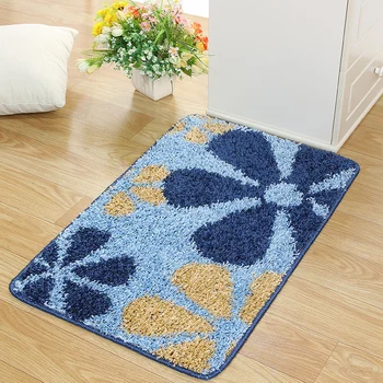 

Flower Pattern Bending Veil Material Non-Slip and Durable Bath Mat Absorbent Bathroom Toliet Carpet Bathtub Floor Mat Doormat