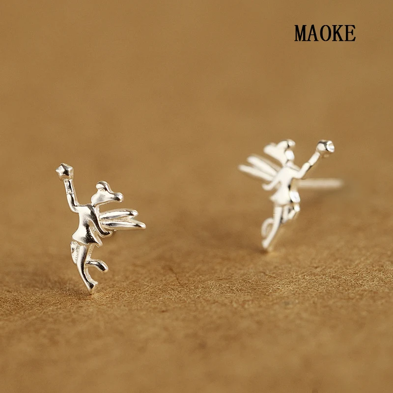 

Promotions Peter Pan's Beautiful Elf Tinker Bell Cute Cute 925 Silver Ear Studs Fashion Jewelry for Women's Fashion Gifts