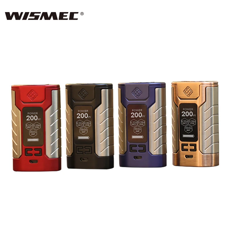 Original Wismec Sinuous FJ200 TC Box Mod 200W  VW/TC-Ni/TC-Ti/TC-SS/TCR Mode Built in 4600mah battery mod box Vape Vaporizer