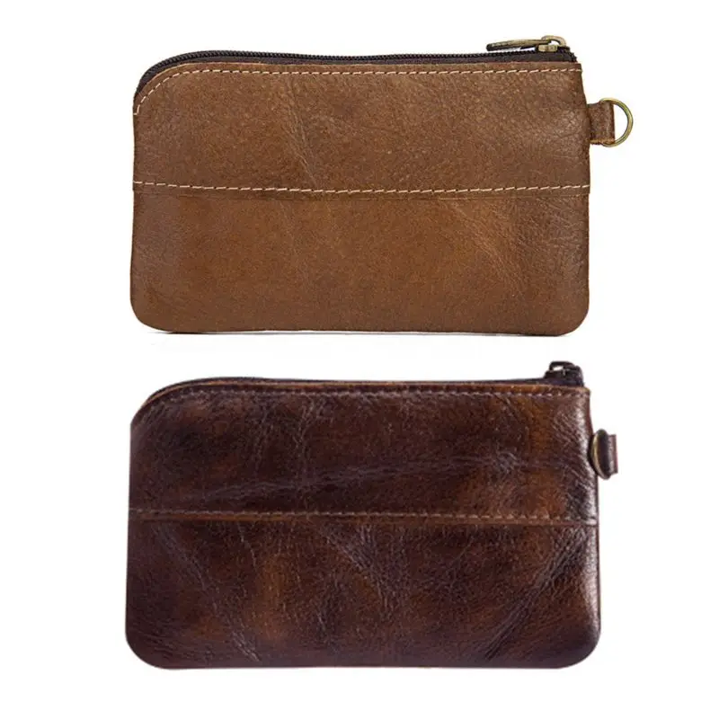 

Fashion Women Men Leather Coin Purse Card Wallet Clutch Zipper Small Change Bag Coffee/Brown