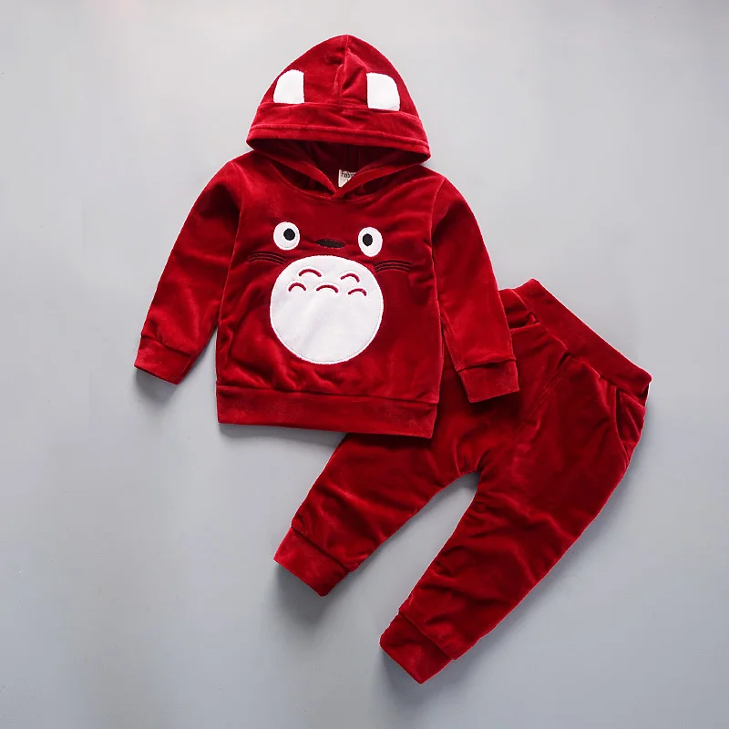 Wine red Детская одежда г. Осенне-зимняя одежда для мальчиков комплект одежды для детей из 2 предметов спортивный костюм для девочек, комплекты одежды для маленьких мальчиков - Цвет: Wine red