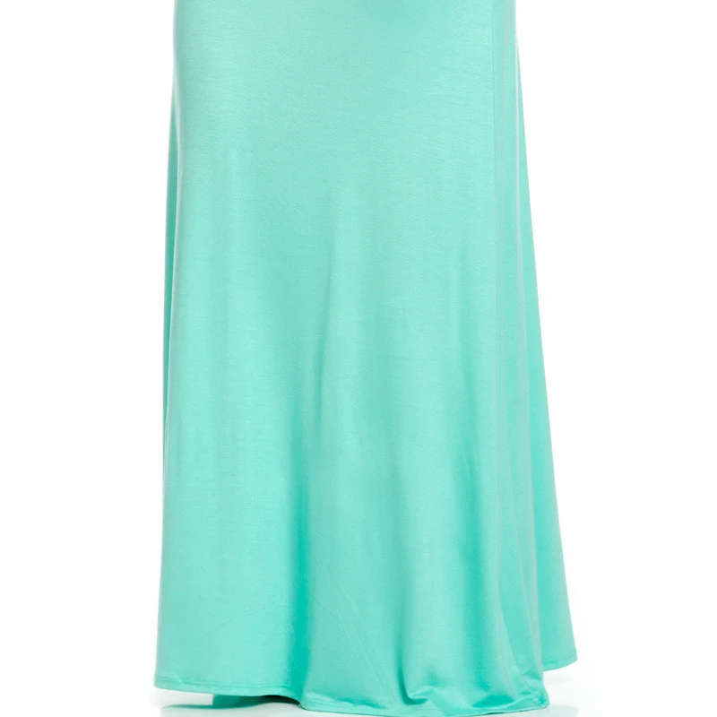 Plus Size Fold Over Two-Way Maxi Skirt Mint (3)