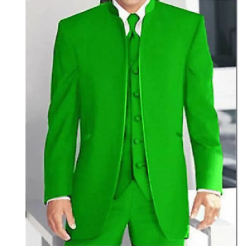 mens-classic-suits-men-s-suits-Custom-3-Piece-Green-Mandarin-Collar-Suits-Men-s-Formal