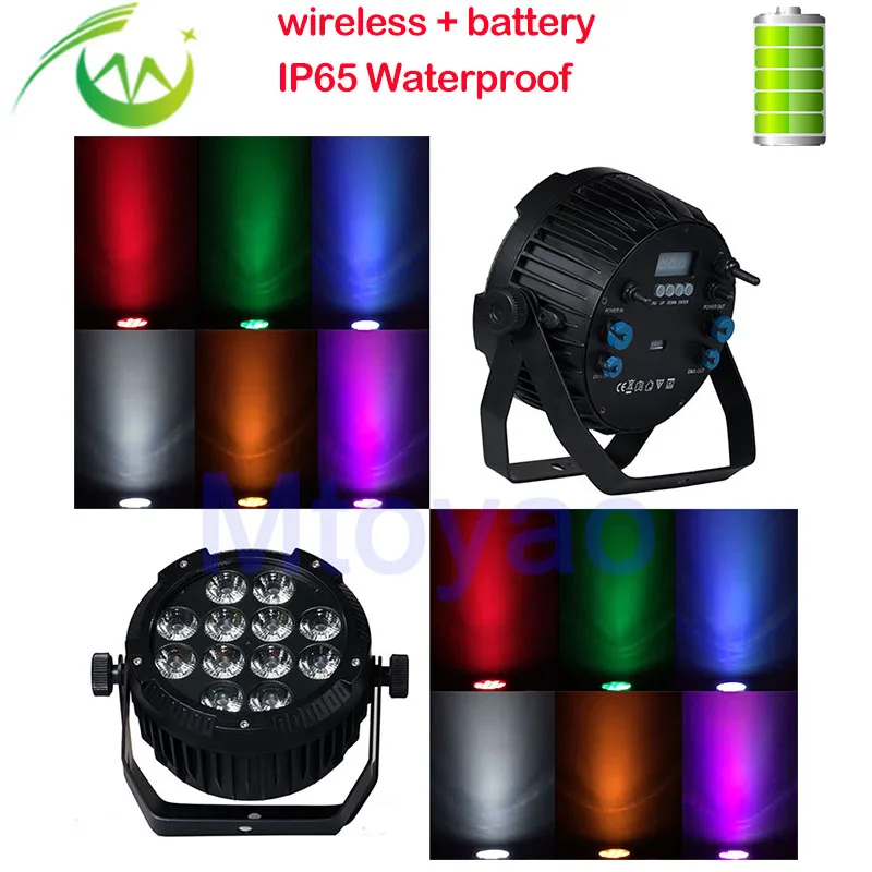 10pcs IP65 RGBWA UV LED Par Light Battery Wireless DMX Control