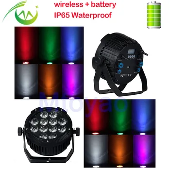 

10pcs IP65 RGBWA UV LED Par Light Battery Wireless DMX Control Waterproof Par Can 12*18w LED Par 64 Outdoor Wedding Uplightings