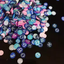 20 g/grup işaretleri zodyak polimer kil dilimleri DIY el sanatları için plastik klei tırnak sanat aksesuarları için, kristal balçık dolgu
