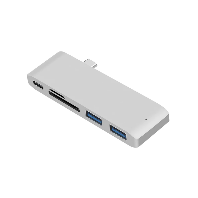 5 IN 1 USB Type C Multi USB C HUB For MacBook Air hab USB C To USB 3.0 PD Charge TF SD Card Slot USB Splitter Dock For Laptop - Цвет: Silver
