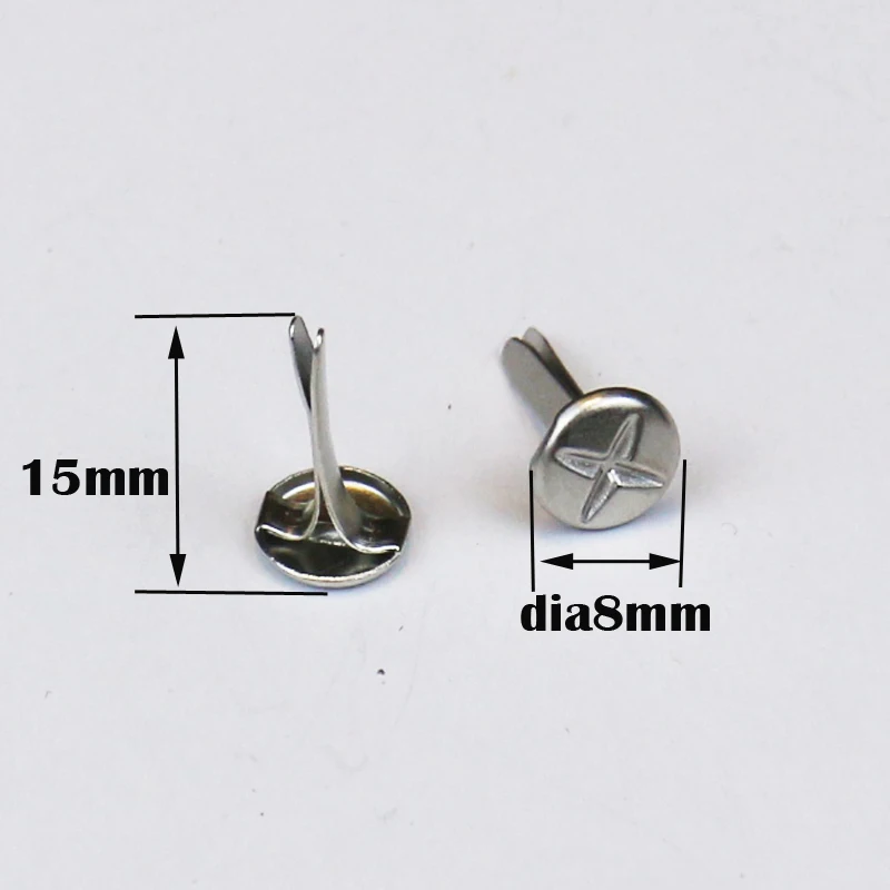 Plus subtract metal brads slotted and phillips head screw design silver