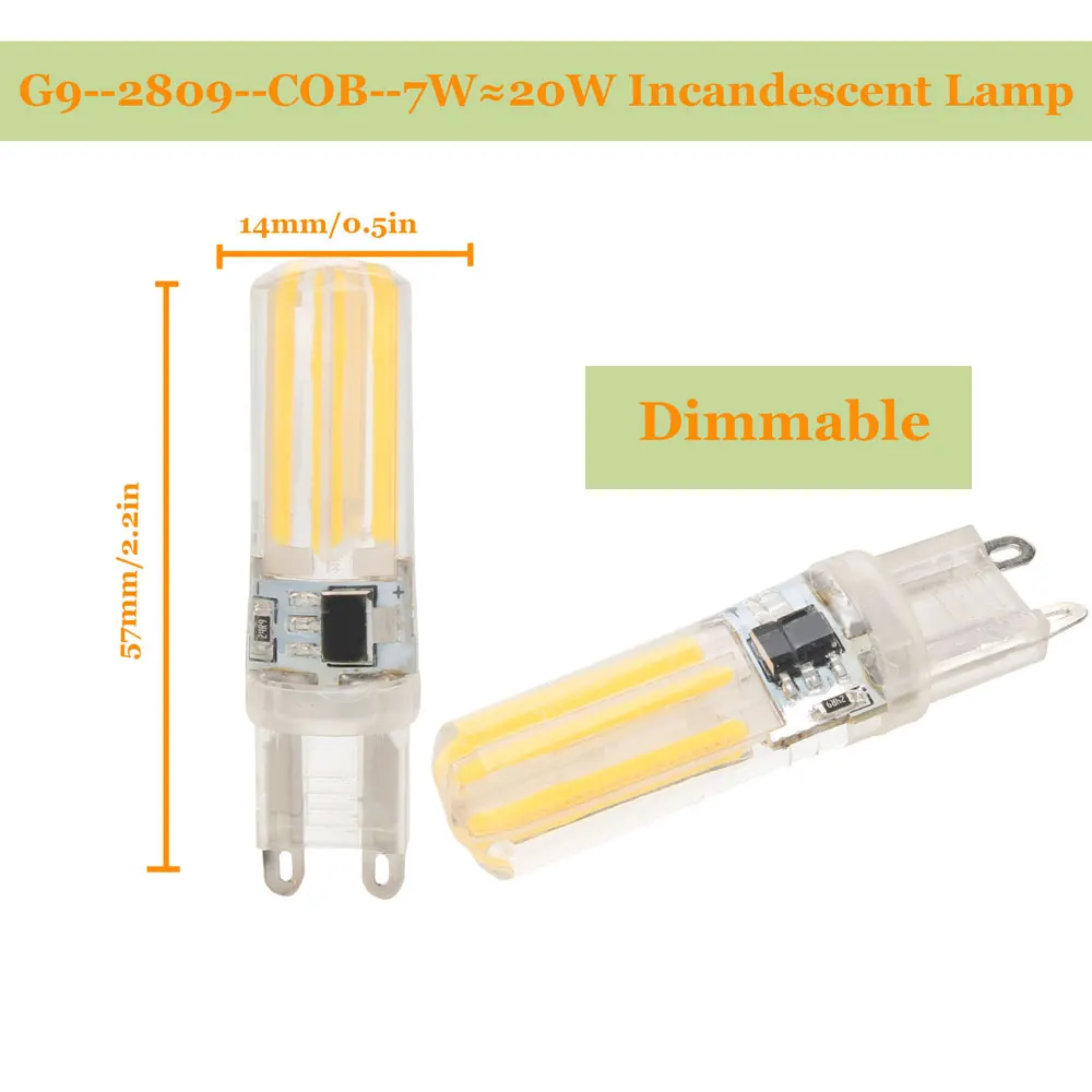 G4 G9 E14 Светодиодный светильник 3 Вт 5 Вт 7 Вт Мини светодиодный светильник 220 В DC 12 В с регулируемой яркостью люстра высокое качество освещение Замена галогенные лампы - Испускаемый цвет: G9 2809 7W 220V