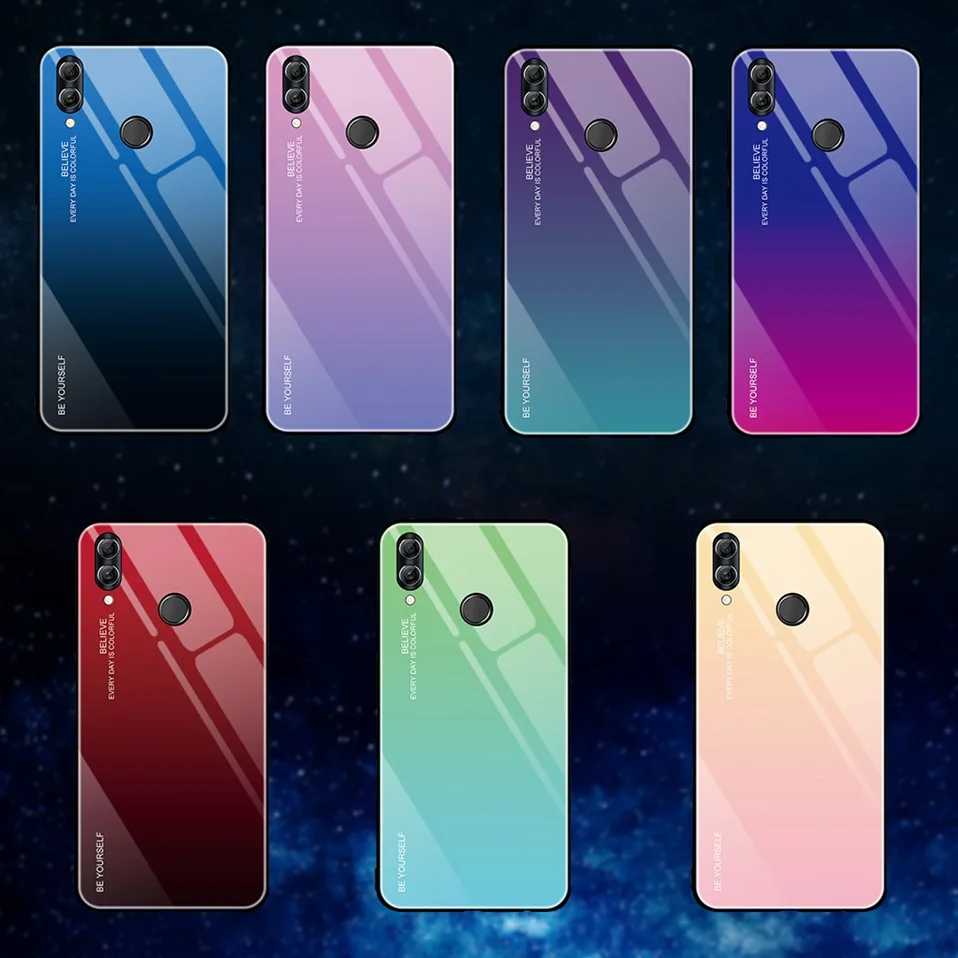 Gradient Glass Case For Huawei Honor 8X 10 Lite Coque Luxury Phone Case For Huawei Honor 10 9 Lite 8A V20 Note 10 8X Max Y9 2019 (6)