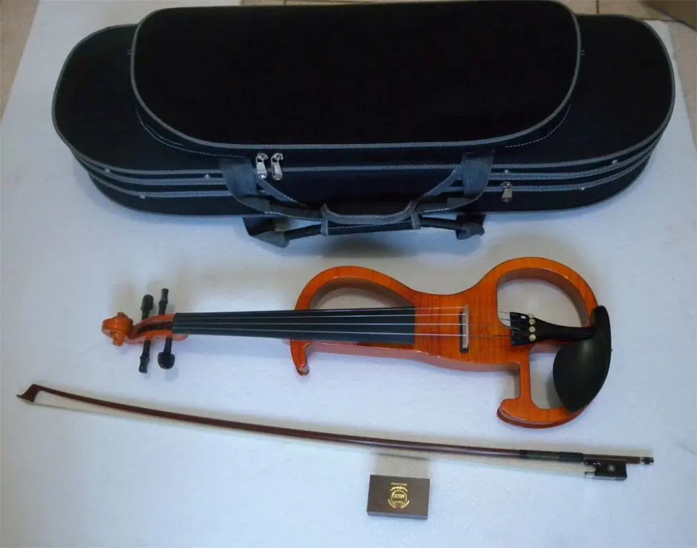 4/4 Electric Violin Silent Pickup Fine Tone Flame Maplein Violin from