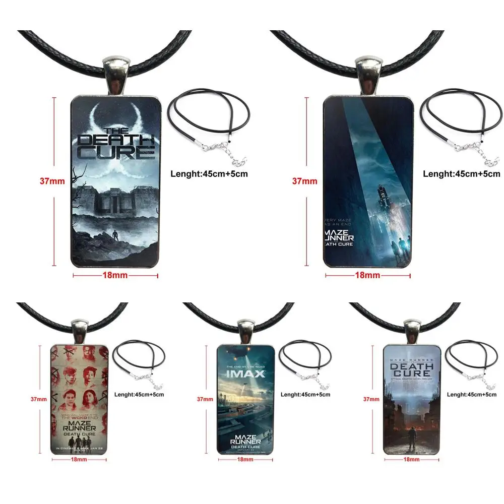

Maze Runner The Death Cure Unbelievable Steel Color Glass Cabochon With Rectangle Shaped Pendant Choker Necklace For Girls