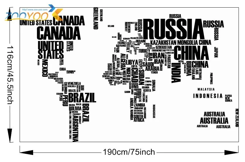 60*90*2 большая карта мира, настенные наклейки, оригинальные креативные буквы, карта, настенные художественные, для спальни, домашние декоративные настенные наклейки