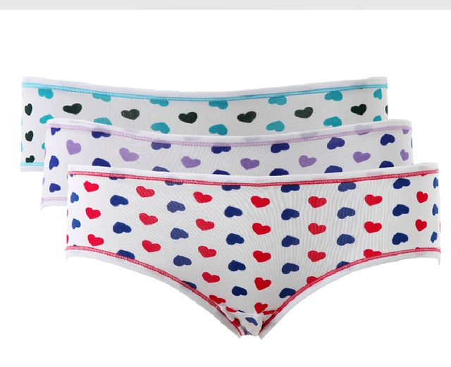 Cotton Ladies' Boylegs Colorful Briefs Hearts Panties Comfortable Panty