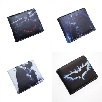 

DC Batman Bruce Wayne Pu Short Wallet Leather Bifold Card Holder Layers Cartoon Men's Wallet Photo Button Boys Girls Print Purse