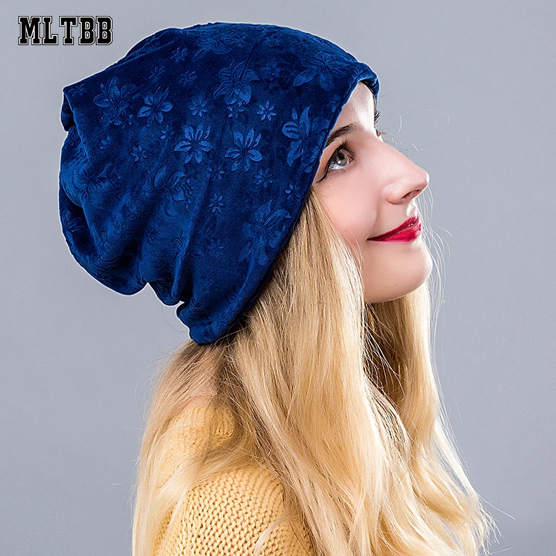 

MLTBB Fashion Women Warm Cap Velvet Beanies Girls Winter Hat Skullies Beanies Female Skullies Casual Ski Caps Collar Scarf