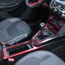 3Pcs Set ABS Red Gear panel canholder cup holder Special Modified Decorative Cover case For Ford