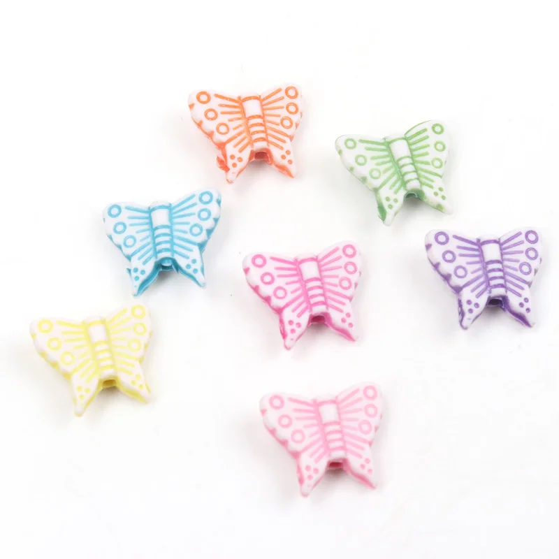50 шт. 13x16 мм Смешанные акриловые бусины разделители в виде бабочки для