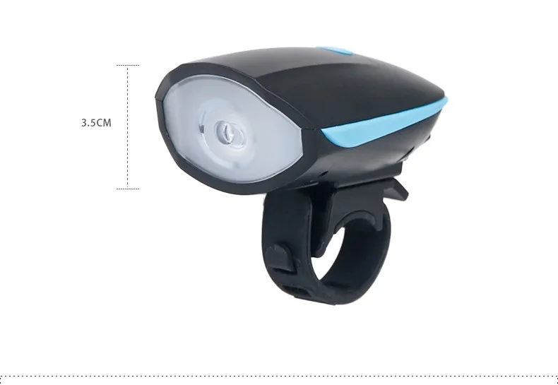 Excellent Bicycle Headlight + Horn USB Charge Bike Front Handlebar LED Lamp Lantern Electronic Bell Siren Alert Trumpet Audio Warning 2