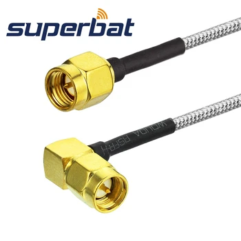 

Superbat SMA Male Plug Right Angle to SMA Male Plug Straight Jumper Cable RG405 30cm