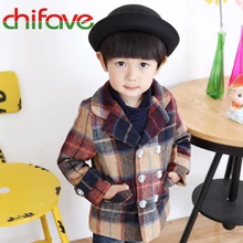 2016 Automne Garçons Manteaux Vêtements Plaid Enfants Veste Turn-down Col À Manches Longues Unique Poitrine Mode Enfants Plaid manteau