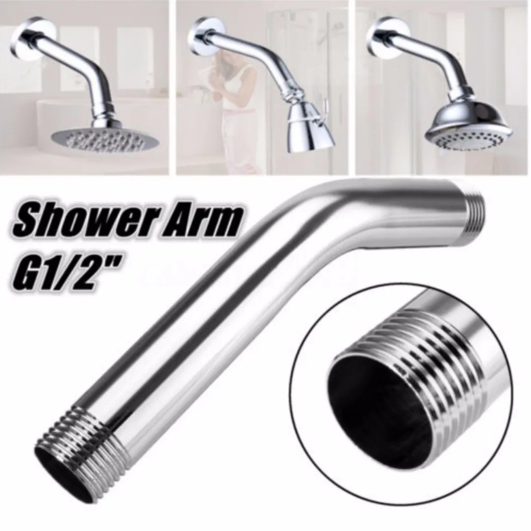 High Quality G1/2" Shower Arm Bathroom Shower Head Extension Pipe Spray Nozzle Extra Fixed Tube Bathroom Accessories Mayitr
