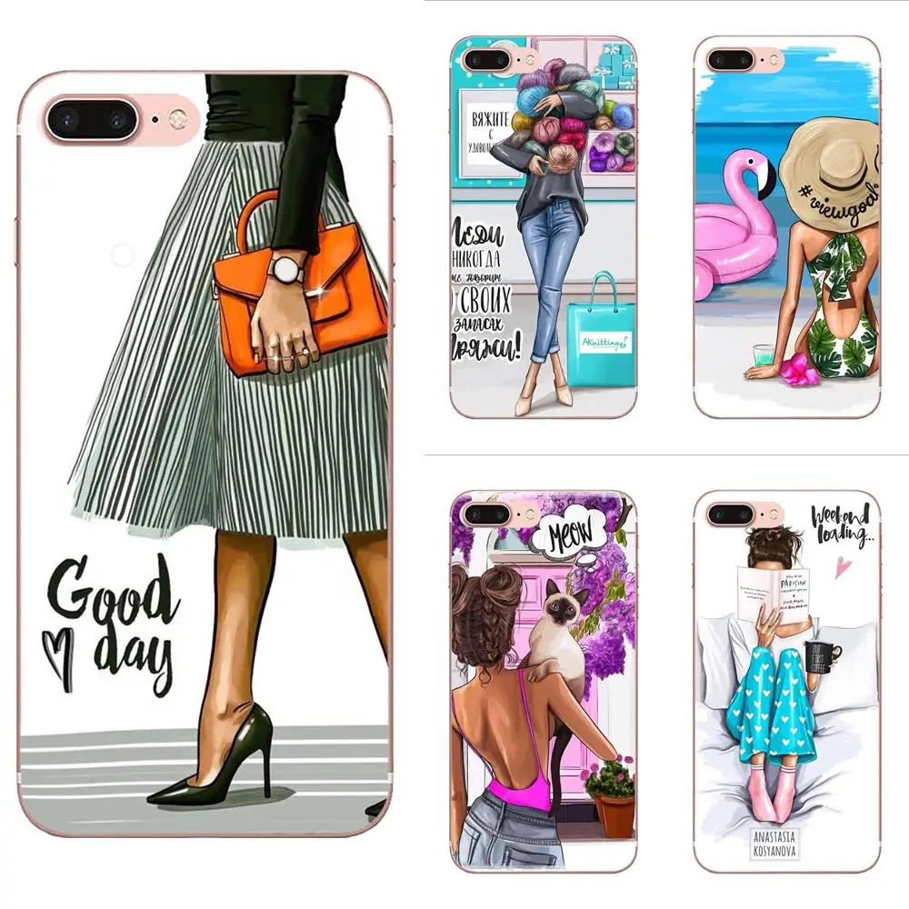 

Vogue Christmas Princess Girl Female Boss Coffee For Galaxy J1 J2 J3 J330 J4 J5 J6 J7 J730 J8 2015 2016 2017 2018 mini Pro