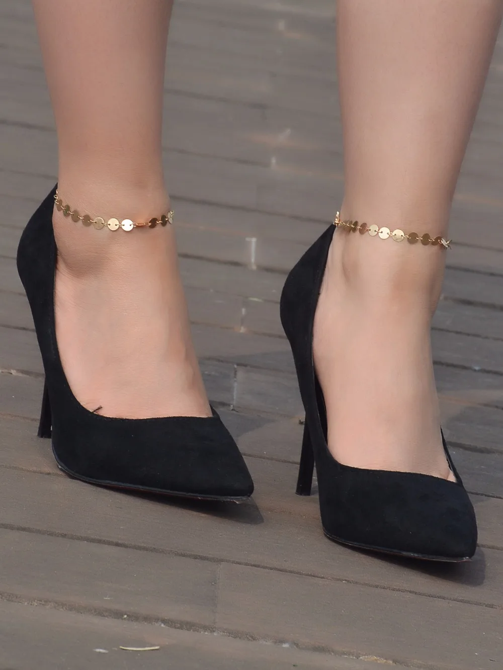 simple style personality manual Sequins ankles gold color fashion