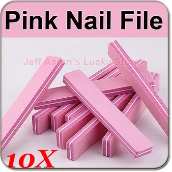 

Top quality 100/180 double side Pink Diamond Fancy Nail File Buffer Sanding Rectangle Washable Manicure Tool