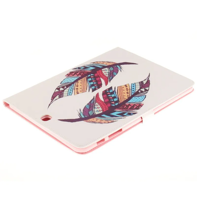 Luxury 2 Leavies PU Leather Stand Flip Case for Samsung Galaxy Tab S2 9.7 Case T810 T815 Wallet  Case Tablet Cover Back Silicon (46)