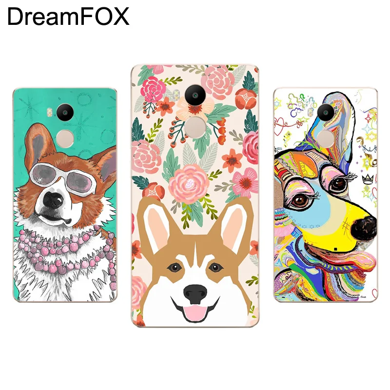DREAMFOX L386 Cute Corgi Dog Soft TPU Silicone Case Cover For Xiaomi Redmi Note 3 4 4X 5 5A 6 7 Pro Global |