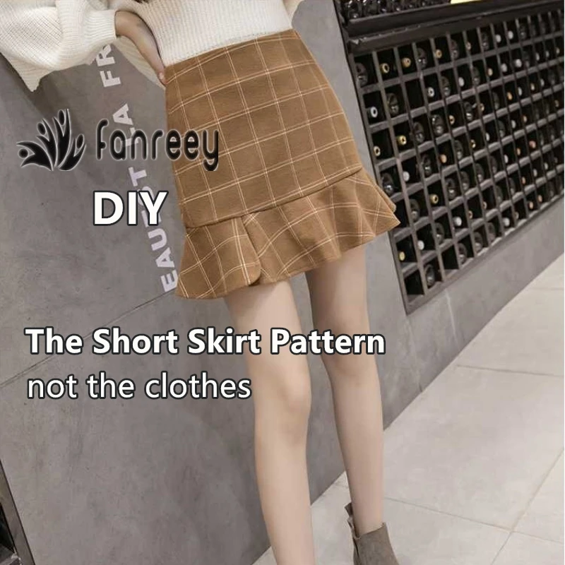 

The High Waistband Buttock Short Skirt Sewing Pattern Template Cutting drawing Clothing DIY M111