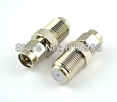 

2 Pieces Nickelplated RF Adapter SMA Male to F female straight connector