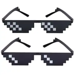 2018 забавные солнцезащитные очки для женщин для мужчин Thug жизнь очки плюс размеры Minecraft многоугольная 2 стиль Pixel с Нос Pad унисекс
