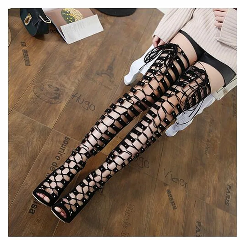 Cm Pumpen Knie Frauen Öffnen Winter Zipper Stiefel Sexy Gebunden Spitze Das Ferse Kreuz Schuhe Über 11 up Jinjoe Arbeit C6wX57qw