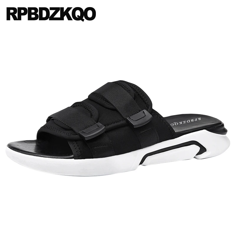 

Strap Slides Shoes Slippers Men Black Nice Water Mesh Famous Brand Mens Sandals 2018 Summer Outdoor Beach Casual Slip On Flat