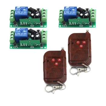 

RF Wireless Remote Control Switch System 12V 1CH 3 Receiver & 2 Transmitter 10A output state is adjusted Toggle /momentary 4225