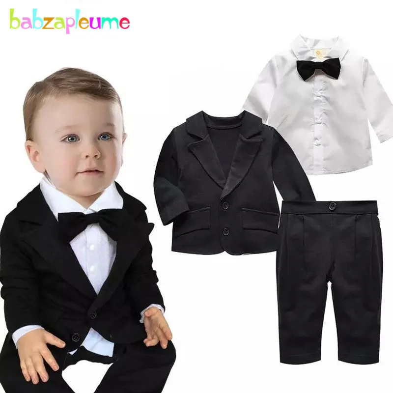 Suspender Pants Best Birthday Gifts BIG ELEPHANT Baby Boys 2 Pieces Gentleman Clothes Sets Bow Tie Shirts