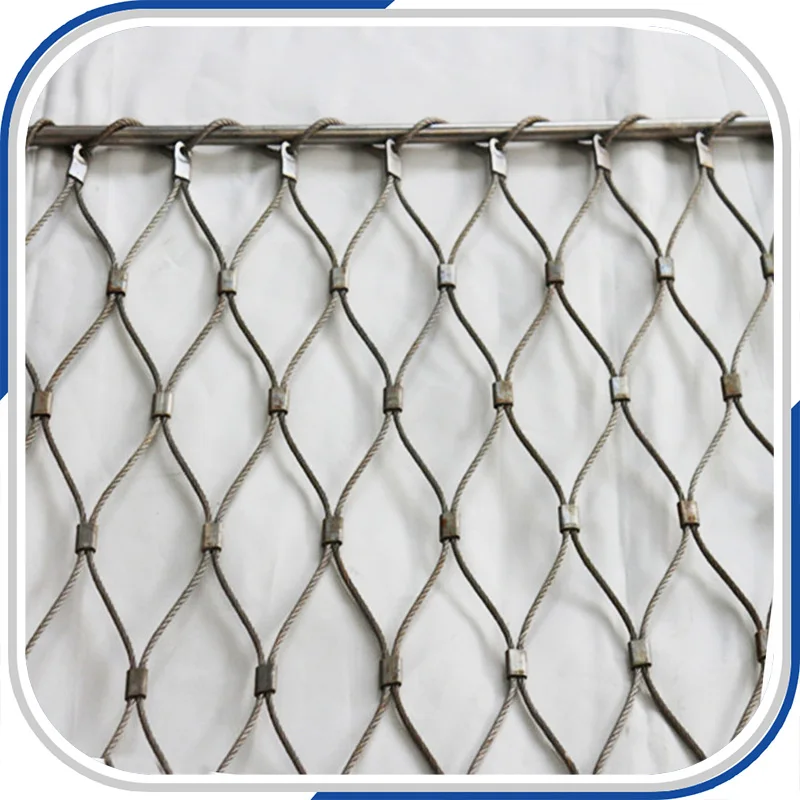 1.2 mm ferruled stainless steel wire rope mesh with mesh aperture 25 mm