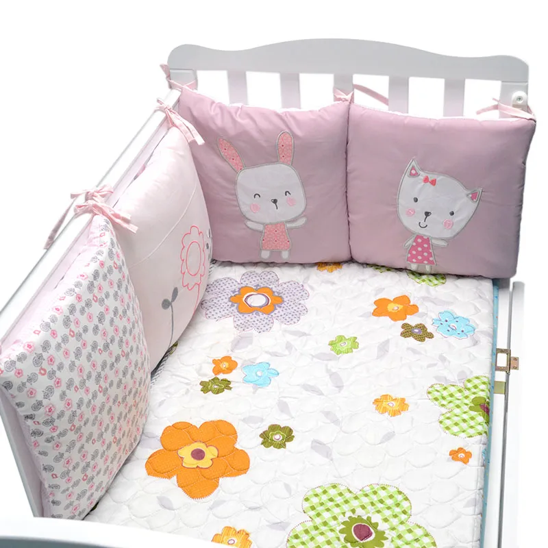 6Pcs/Lot Baby Bed Bumper in the Crib Rabbit Flowers Baby Bedding Bumper Bed Breathable Crib Bumper for Baby Girls Boys 6Pcs/Lot Baby Bed Bumper in the Crib Rabbit Flowers Baby Bedding Bumper Bed Breathable Crib Bumper for Baby Girls Boys