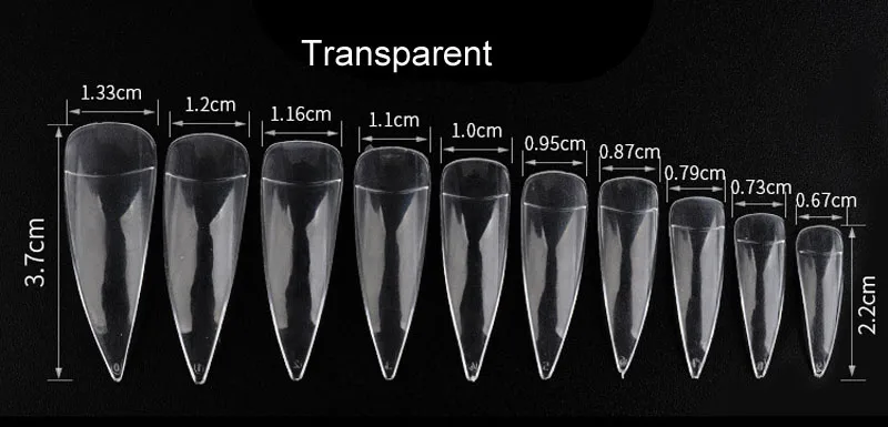 600 шт./компл. дизайн ногтей прозрачный полупокрытие Овальный острый конец шпилька длинные искусственные ногти Советы Маникюр накладные ногти салон