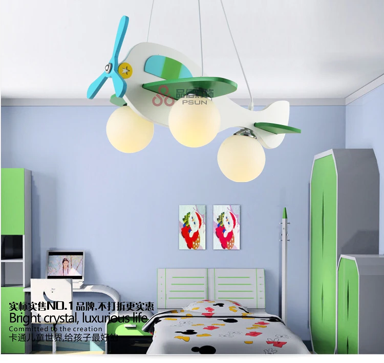 

modern Cartoon Luminaire Lamparas Aircraft Pendant Child Bedroom Lamp