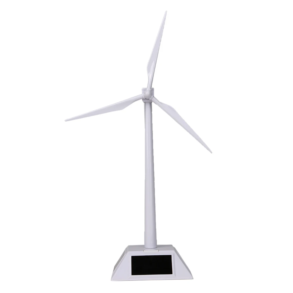 

Solar Powered Rotating Base Windmill Educational Desktop Model Solar Powered Wind Turbine ABS Plastic Engineering Windmill White