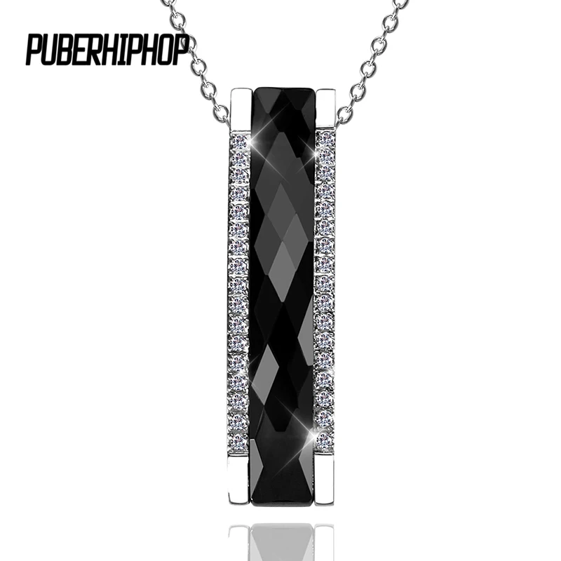 2017 Elegant Style Trendy Black Ceramic Rectangle Pendant Necklace For Women/Girl Silver Color AAA Crystal Geometric Jewelry 2017 Elegant Style Trendy Black Ceramic Rectangle Pendant Necklace For Women/Girl Silver Color AAA Crystal Geometric Jewelry