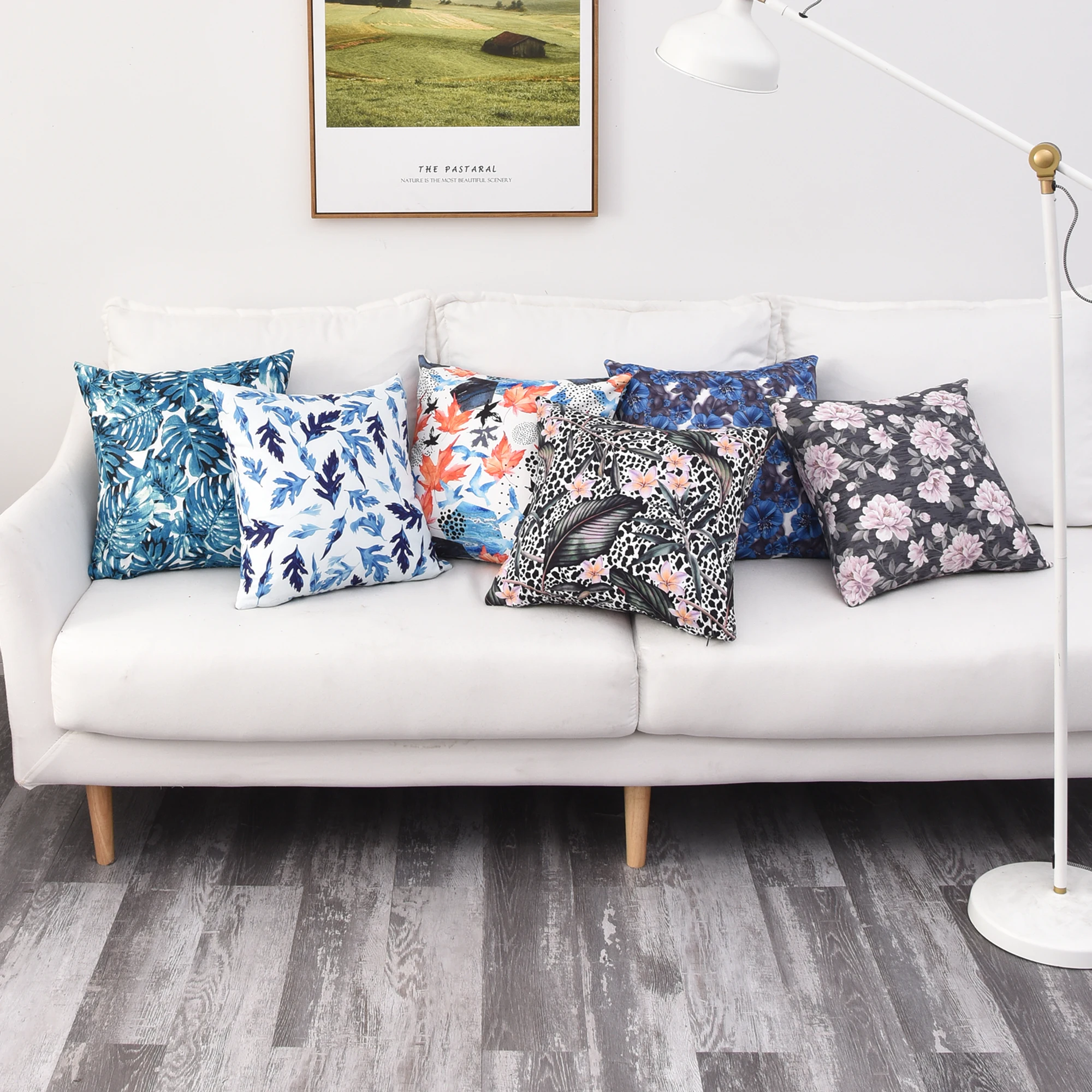 

Free Shipping 12 Style custom 40/45/50/55/60cm Polyester Twisted waterproof printing Cushion Cover HT-PTWPC-A